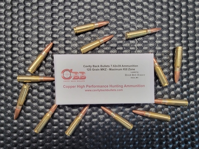 Cavity Back 7.62X39 125 grain MKZ ammunition