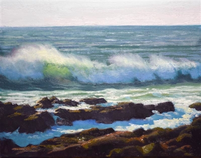 "Windspray", California Seascape Oil Painting by Armand Cabrera