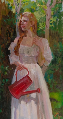 "Springtime Garden", Figurative Oil Painting by C.M. Cooper
