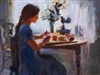 "Early Supper", Figurative Oil Painting by C.M. Cooper