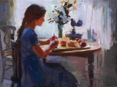 "Early Supper", Figurative Oil Painting by C.M. Cooper