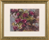 "Pasadena Roses", Shirley Flynn Watercolor Painting