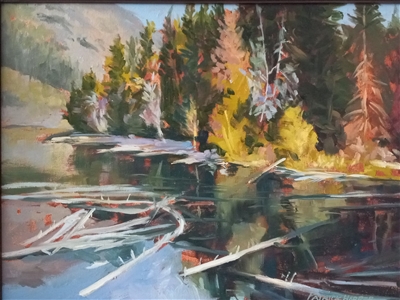 "Snake River Study, After James Reynolds", Original landscape oil painting by Patrick Harper (1939-2020)