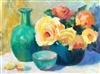 "Yellow & Orange Roses", Still Life Oil Painting by Jennifer Hurley