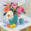 "Roses & Lemons", Still Life Oil Painting by Jennifer Hurley