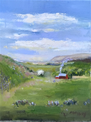 "Cool Northern California Spring", M Kathryn Massey plein air oil painting