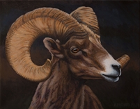 "A Majestic Ram", Original Acrylic Painting of by Arthur Mortimer