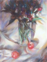 "Shadows + Red", Soft Pastel Painting by Susan E. Roden