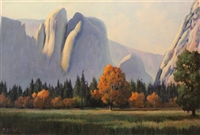 "Nature's Majesty, Yosemite", Martha Saudek Oil Painting