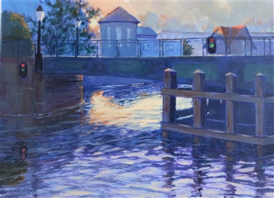 "Gleaming Waters, Amsterdam", Martha Saudek Oil Painting