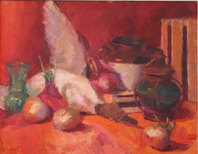 "Still Life With Lantern", Beatrice Stuart Oil Painting