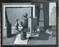 "Study in Gray & Black III", Beatrice Stuart  
Still Life Oil Painting