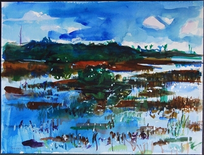 "Briggs Swamp, Florida", Zolita Sverdlove (1936-2009) Contemporary Watercolor