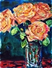 "Tea Roses II", Zolita Sverdlove (1936-2009) Contemporary Still Life Oil Painting