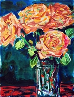 "Tea Roses II", Zolita Sverdlove (1936-2009) Contemporary Still Life Oil Painting
