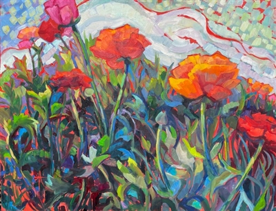 "Celebration of Poppies", Landscape Oil Painting by Andrea Tarman