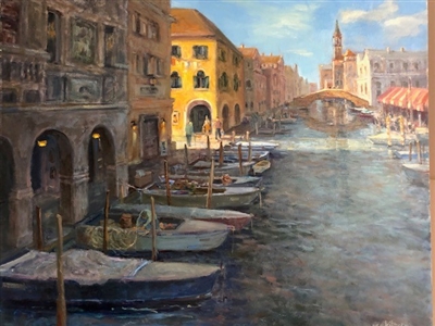 "Venetian Passage, Chiogia", Nyla Witmore Oil Painting