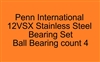 Penn International 12VSX Gold 12VSXS Silver Stainless Steel Bearing Set, ABEC357.