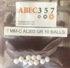 7 MM-C AL203 GR.10 BALLS, ABEC357, Ceramic Balls, 7 mm, Alumina Oxide (AL203), Metric, Grade 10.