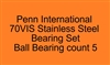 Penn International 70VIS Gold 70VISS Silver Stainless Steel Bearing Set, ABEC357.