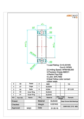 5x10x4 mm, SMR105C-2YS NB2, Clutch Bell Bearing, #YCWK105-2YS NB2, SMR105-2RS, KIT14084, KIT7596, #FTP105C-2OS #7 LD, Daiwa F81-1801, F81-1803, F81-1804, F81-1805, G48-1301, 10E097, 10E158, 10E265, 10E298, 10E368, AXA1218, CRBB-1050ZZ, SHG-1050ZZ.