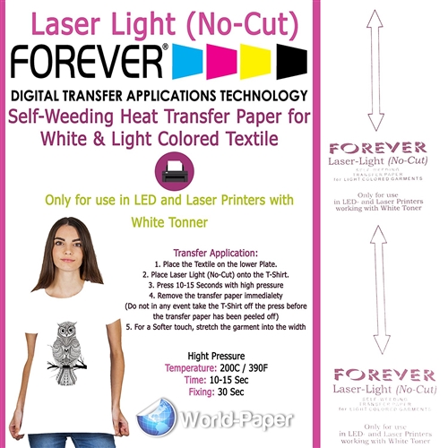 Forever Laser Light No - Cut for Light garments  8.5"x11"