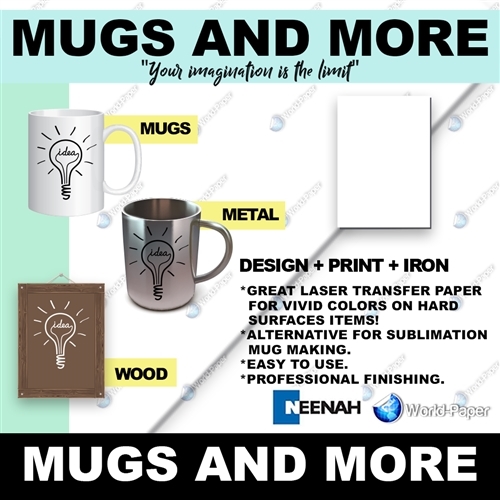 Mugs n' More Heat Transfer Paper Hard Surfaces- 8.5" x 11"