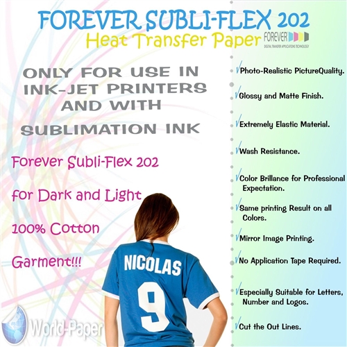 SUBLIFLEX 202 Heat Transfer paper for light and dark 11x17