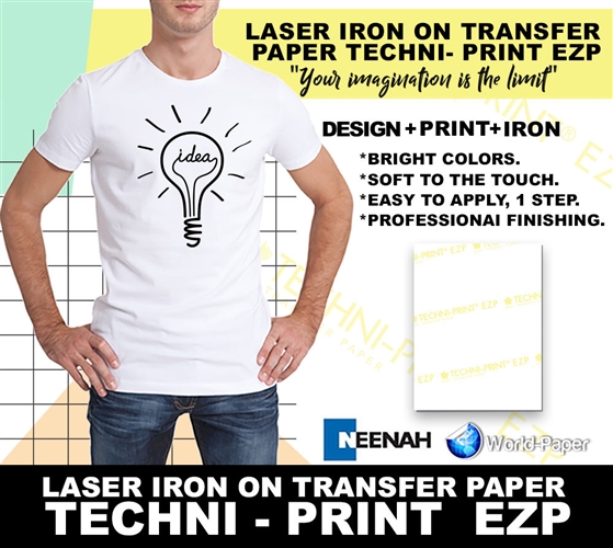 Techni-Print EZP Heat Transfer Paper for Light 8.5" x 11"