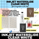 Waterslide Decal Paper INKJET WHITE 11x17