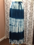 Long Blue Tie Dye Maxi Skirt