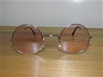 Round Lens Silver Tone Frame Sunglasses