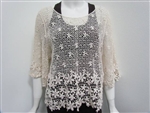 Crochet Flower Top Cream