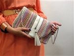 Ray Straw Clutch Pink Tones