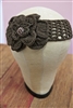 Crochet Flower Headwrap Brown