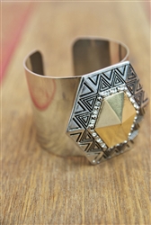 Native Cuff Silver Tone