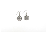 Circle Flower Earring Silver Tone