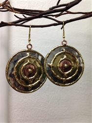 Round Mixed Metal Earrings