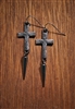 Cross & Spike Earrings Puter Tone