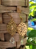 Crystal Drop Earrings Gold Tone