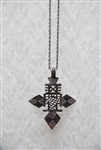 Aztec Cross Necklace Silver Tone