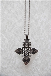 Aztec Cross Necklace Silver Tone