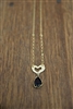 Heart Necklace Black Stone