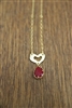 Heart Necklace Red Stone