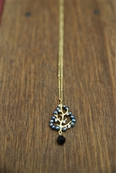 Bead Tree Necklace Blue