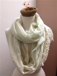 Boho Infinity Scarf Ivory