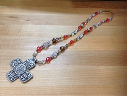 Vintage Beaded Cross Necklace