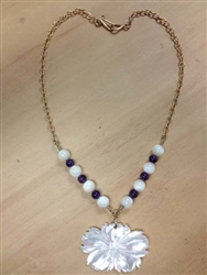 Mother of Pearl Flower Handmade Necklace