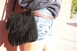 Vintage Leather Purse with Fringe