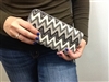 Chevron Print Wallet Grey